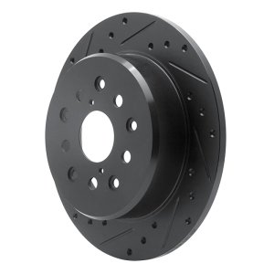 Lexus GS430 Brake Rotor (1) - Rear Left - R1 Concepts - Drilled & Slotted - Black - `98-`10